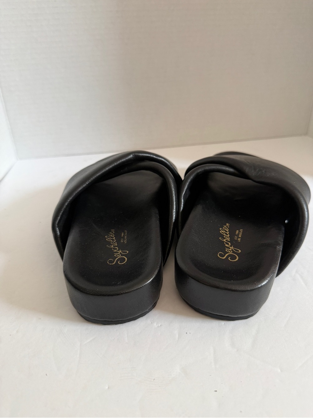 Seychelles Black Crisscross Platform Slide Sandals women size 6 - Picture 3 of 10